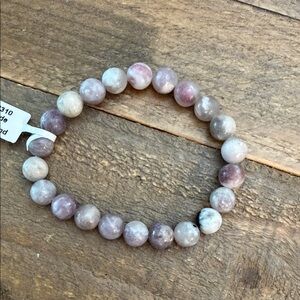 Ruby jade 8mm crystal Beaded Bracelet